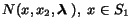 $N(x,x_2, {\mbox{\boldmath${\lambda}$ }}),\;x\in S_1$