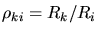 $\rho_{ki}=R_k/R_i$